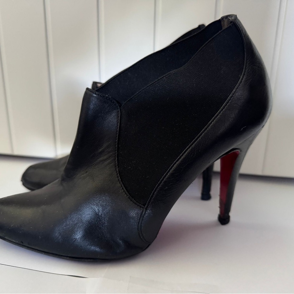Christian Louboutin Black Leather Heeled Boots